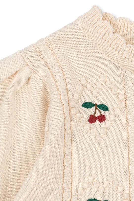 Dievča Detský bavlnený kardigan Konges Sløjd SOLEIL CARDIGAN GOTS KS105083.PPY2 béžová