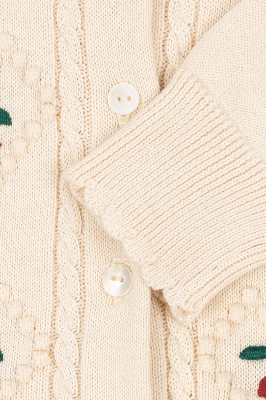 Konges Sløjd kardigan bawełniany dziecięcy SOLEIL CARDIGAN GOTS beżowy KS105083.PPY2