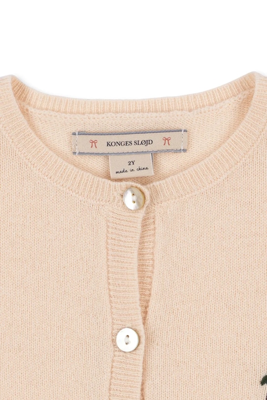 Otroška volnena jopica Konges Sløjd BASI CARDIGAN bež KS104661.PPY2
