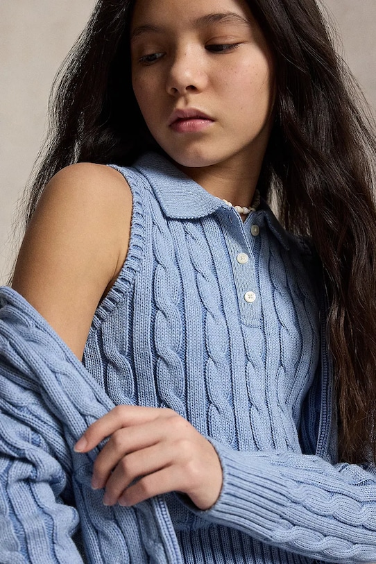 Dětská bavlněná vesta Polo Ralph Lauren 313A11248002 modrá