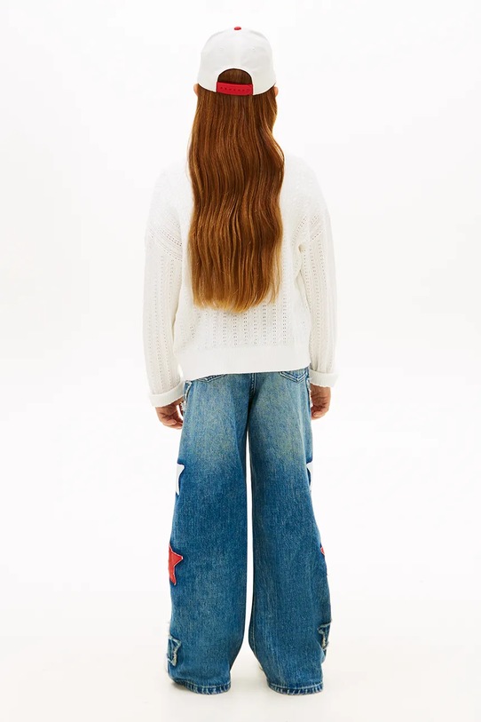 Tommy Hilfiger kardigan dziecięcy bawełniany biały KG0KG09378.98.122.PPY2