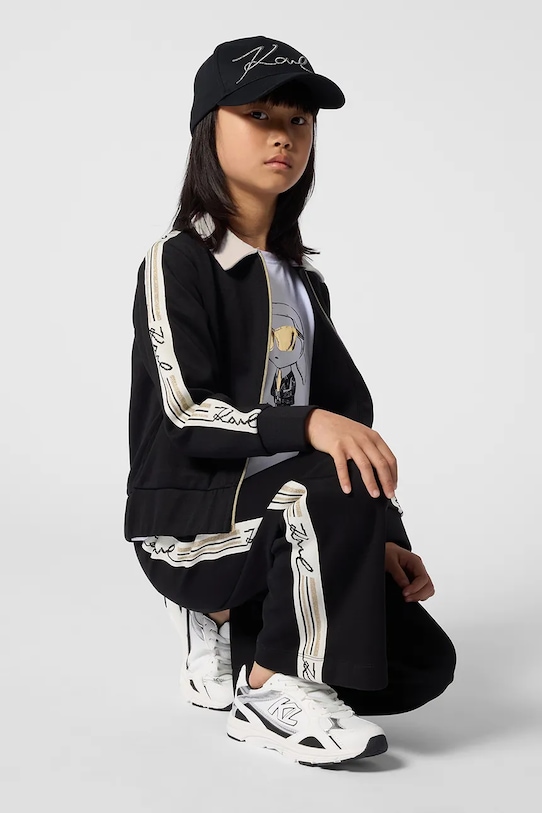 Karl Lagerfeld cardigan per bambini medio spessore nero Z31132.114.150