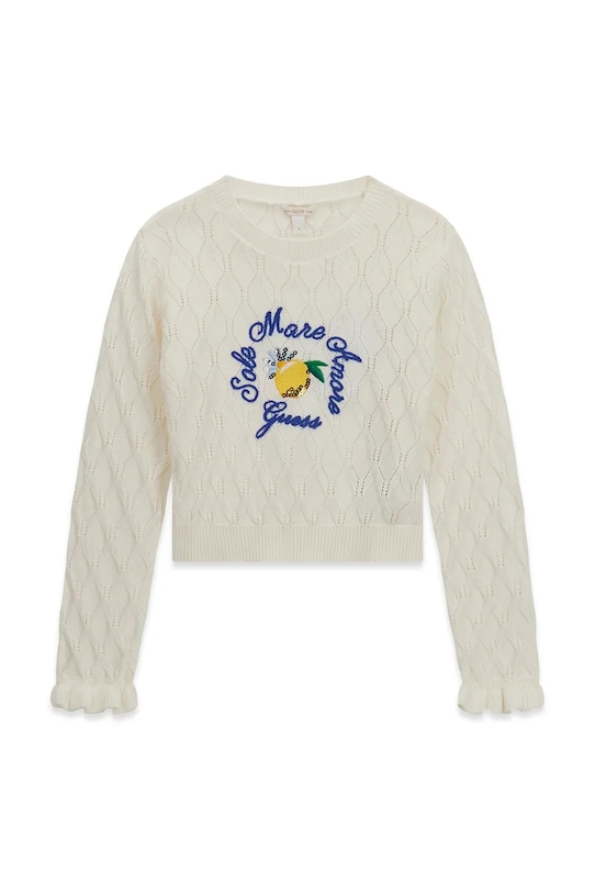 Guess sweter bawełniany dziecięcy J6GR00.Z5491.PPY2.M beżowy SS26