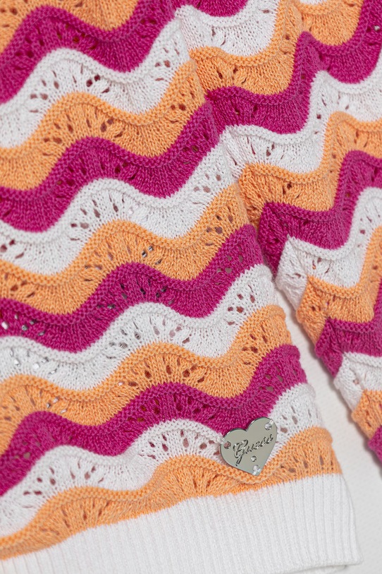 Dziewczynka Guess kardigan dziecięcy bawełniany K6GR01.Z5411.PPY2.M pomarańczowy