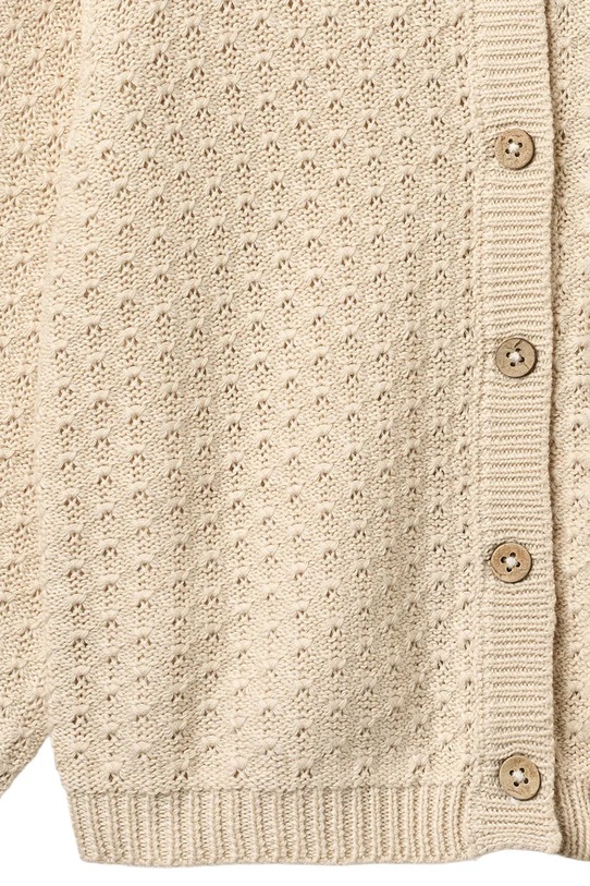 Dziewczynka Wheat kardigan bawełniany dziecięcy 0534.560.GOTS beżowy