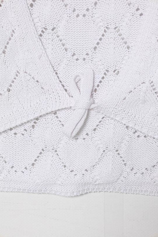 Dziewczynka United Colors of Benetton kardigan dziecięcy ażurowy 13KNC601Z.G.Stagionale biały