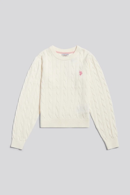 U.S. Polo Assn. svetr dětský USG0378 béžová SS26