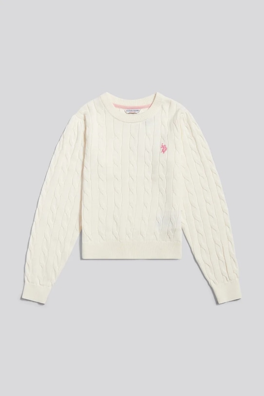U.S. Polo Assn. svetr dětský USG0378 béžová SS26