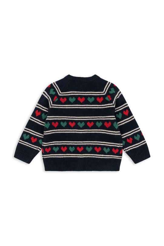 Chłopiec Konges Sløjd kardigan z dodatkiem wełny dziecięcy BELOU KNIT CARDIGAN KS104225.PreSpring granatowy