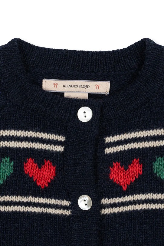 Konges Sløjd kardigan z dodatkiem wełny dziecięcy BELOU KNIT CARDIGAN granatowy KS104225.PreSpring