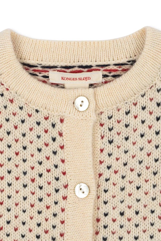 Chłopiec Konges Sløjd kardigan z dodatkiem wełny dziecięcy BILLI KNIT CARDIGAN KS104233.PreSpring beżowy