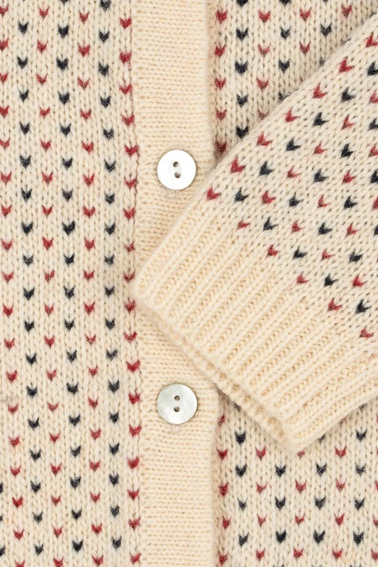 Konges Sløjd kardigan z dodatkiem wełny dziecięcy BILLI KNIT CARDIGAN beżowy KS104233.PreSpring