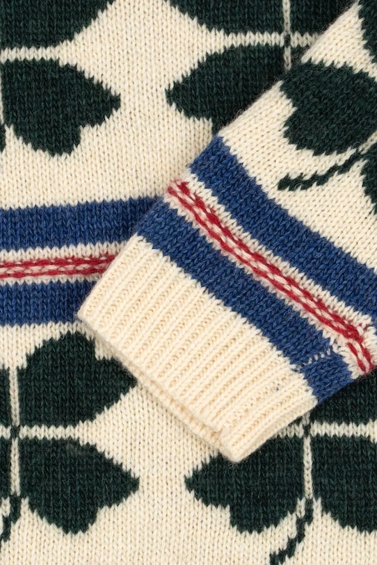 Chłopiec Konges Sløjd sweter z wełną dziecięcy BILLI SWEATER KS104234.PreSpring beżowy