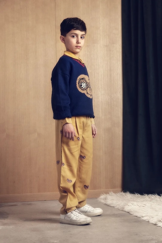 Mini Rodini sweter bawełniany dziecięcy E.T. 25820155 granatowy