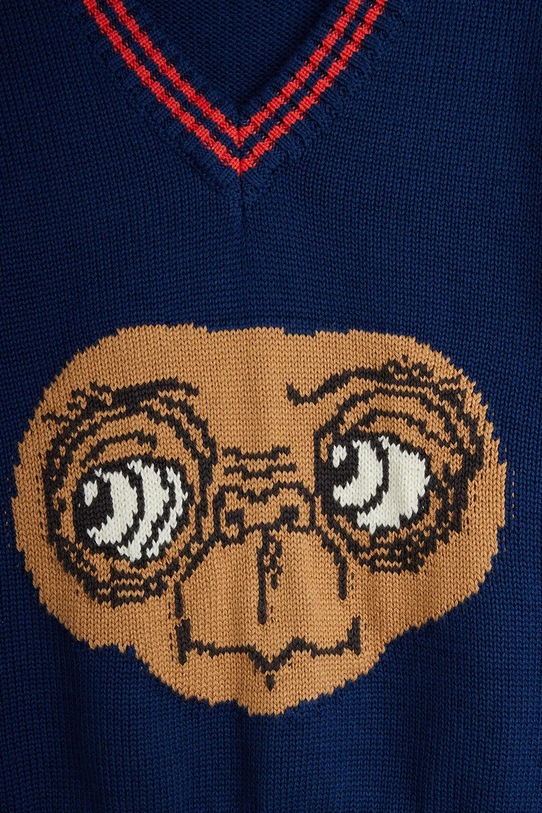 Mini Rodini sweter bawełniany dziecięcy E.T. granatowy 25820155