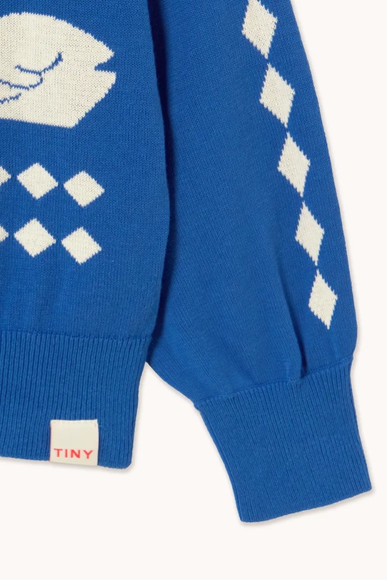 Tinycottons kardigan bawełniany dziecięcy SWANS DIAMONDS CARDIGAN niebieski SS26.386