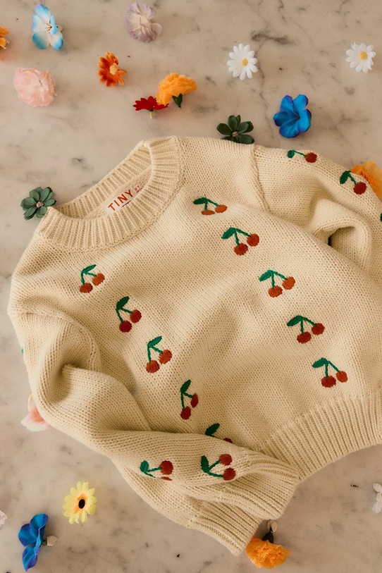 Tinycottons sweter bawełniany dziecięcy MINI CHERRIES SWEATER SS26.387