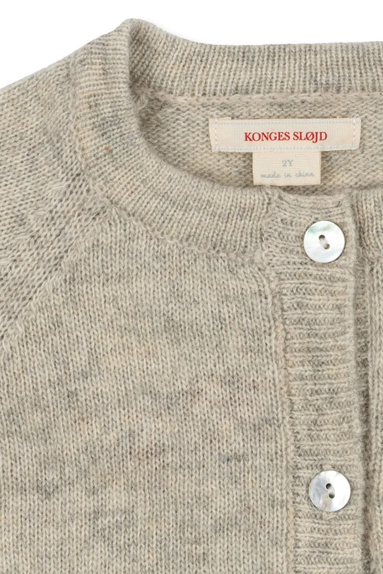 Konges Sløjd kardigan z dodatkiem wełny dziecięcy BILLI KNIT CARDIGAN KS104701.PPY2 szary