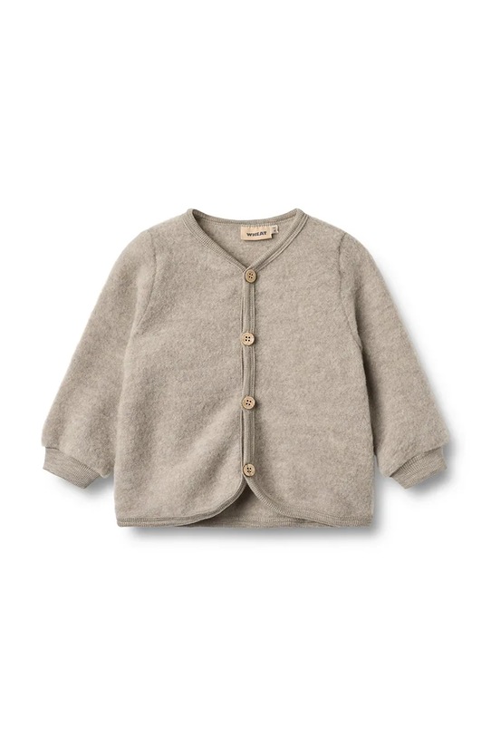 Wheat kardigan wełniany niemowlęcy wełna beżowy 6422k.786