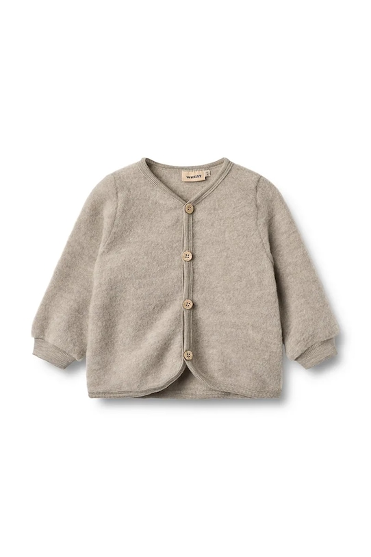 Wheat kardigan wełniany niemowlęcy wełna beżowy 6422k.786