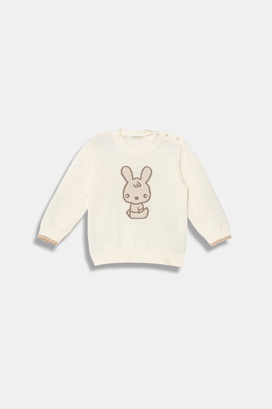 United Colors of Benetton sweter dziecięcy bawełniany beżowy 120YB101L.W.Stagionale