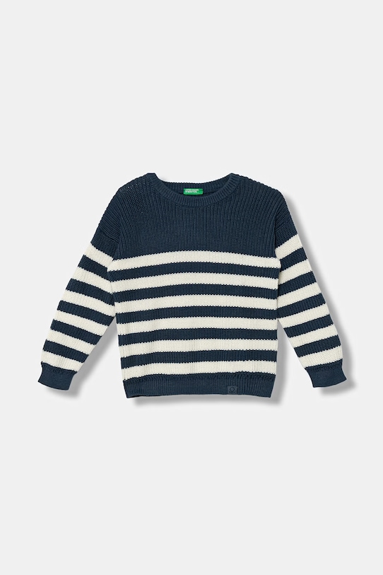 United Colors of Benetton sweter dziecięcy z bawełną granatowy 18PFH103B.P.Stagionale