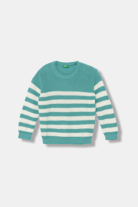 United Colors of Benetton sweter dziecięcy z bawełną turkusowy 18PFH103B.P.Stagionale