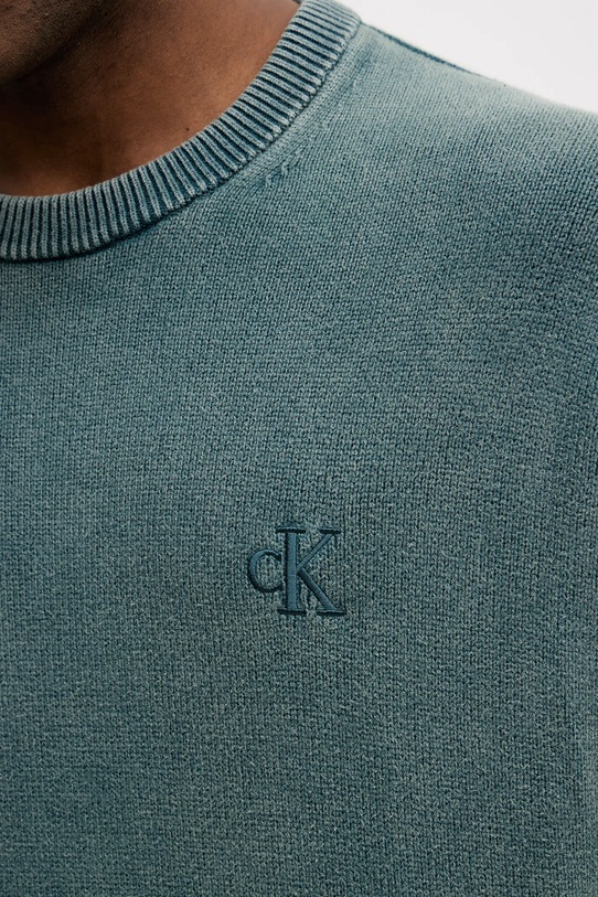 Calvin Klein Jeans sweter bawełniany LV04RE300G zielony
