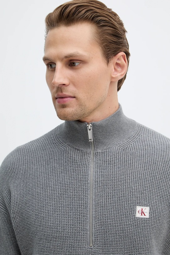 Bavlnený sveter Calvin Klein Jeans sivá LV04RE308G