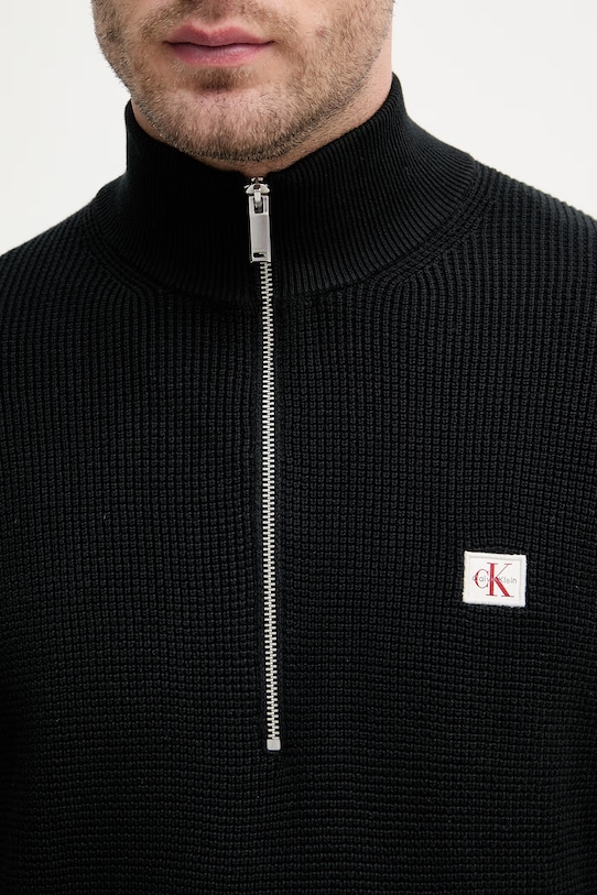 Βαμβακερό πουλόβερ Calvin Klein Jeans LV04RE308G μαύρο