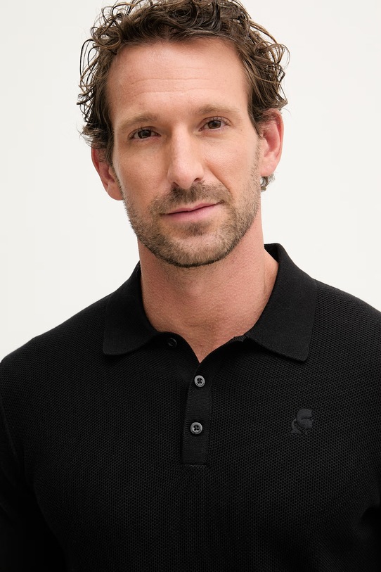 Karl Lagerfeld sweter męski bawełniany czarny 561398.655007