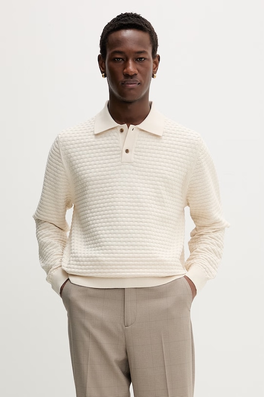 Les Deux sweter męski bawełniany Billy beżowy 1001333