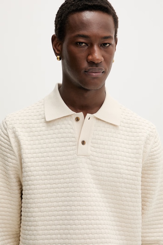 Les Deux sweter męski bawełniany Billy beżowy 1001333