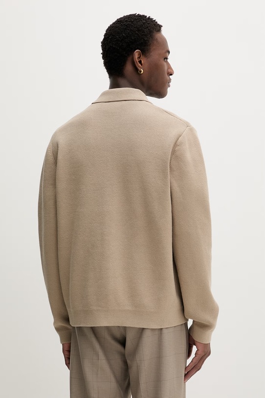 Odzież Les Deux kardigan męski bawełniany Fischer 1001360 brązowy