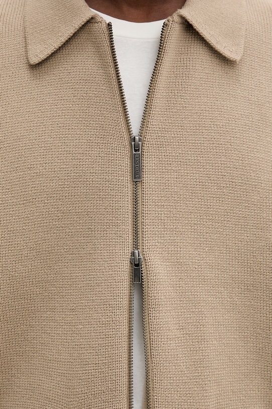 Les Deux kardigan męski bawełniany Fischer 1001360 brązowy