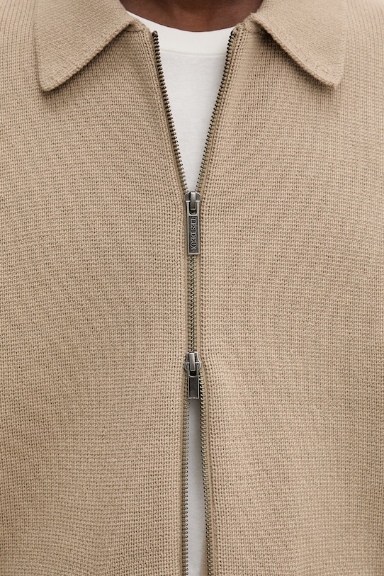 Les Deux kardigan męski bawełniany Fischer 1001360 brązowy