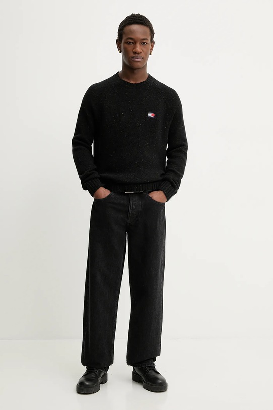 Светр із додаванням вовни Tommy Jeans DM0DM22353 чорний SS26