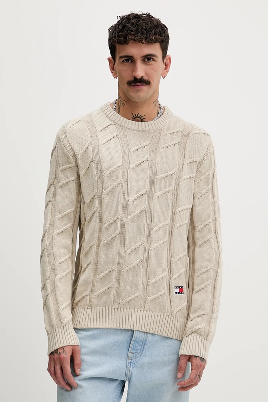 Tommy Jeans sweter bawełniany bawełna beżowy DM0DM22355