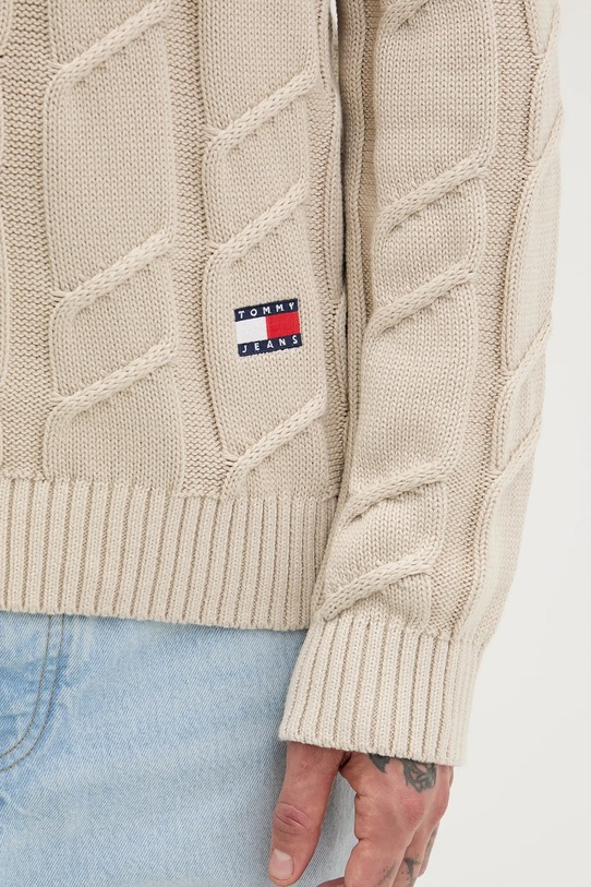 Tommy Jeans sweter bawełniany DM0DM22355 beżowy