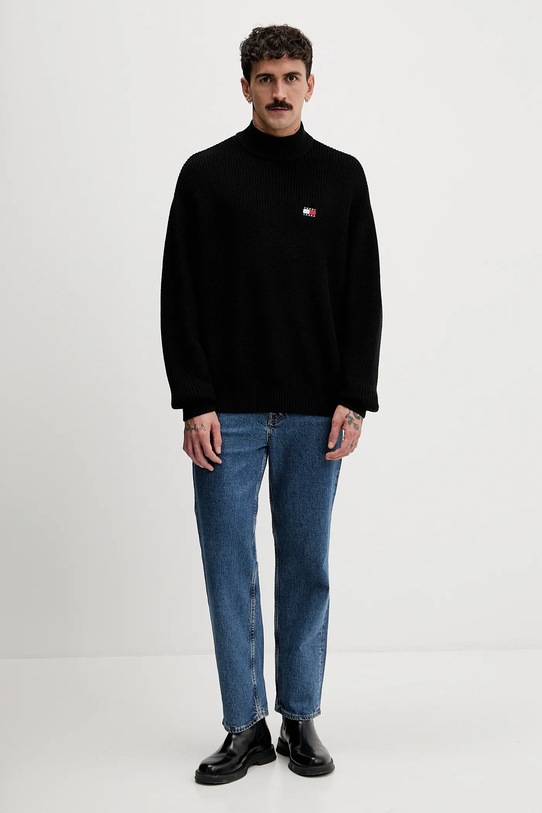 Tommy Jeans sweter bawełniany DM0DM22400 czarny SS26
