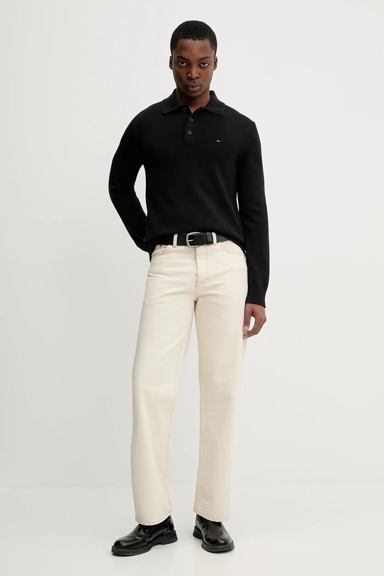 Bavlněný svetr Tommy Jeans DM0DM22647 černá SS26