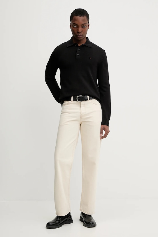 Bavlněný svetr Tommy Jeans DM0DM22647 černá SS26