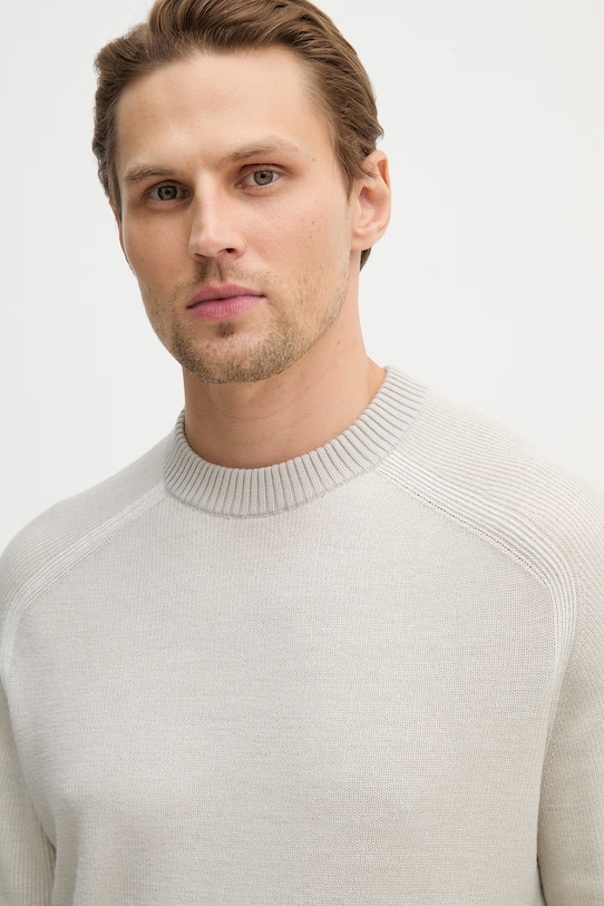 BOSS Orange sweter z dodatkiem wełny Akajer szary 50555872