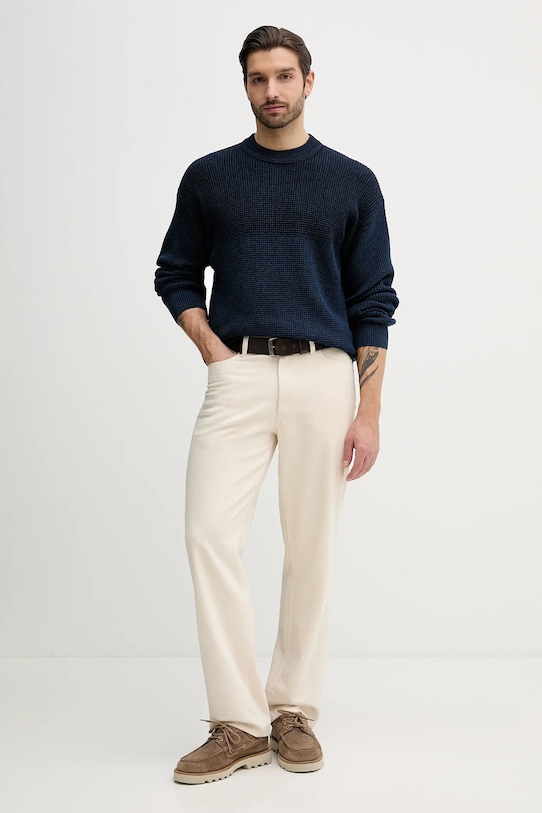 BOSS Orange sweter z dodatkiem wełny Kartney 50555873 granatowy SS26