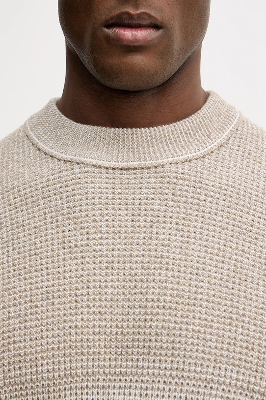 BOSS Orange sweter z dodatkiem wełny Kartney 50555873 beżowy