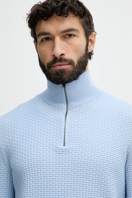 BOSS sweter bawełniany H-Ulicio niebieski 50555118