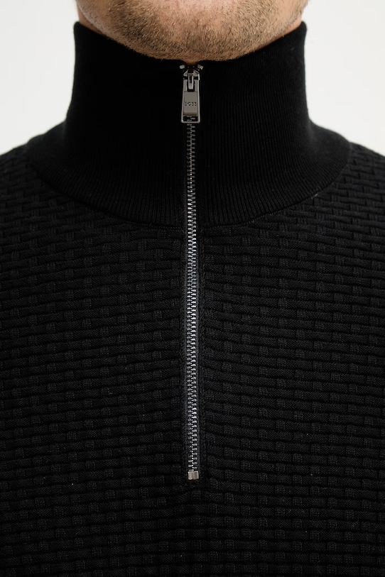 BOSS sweter bawełniany H-Ulicio 50555118 czarny