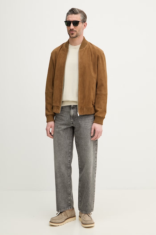 BOSS sweter bawełniany Upacas-L 50556344 beżowy SS26