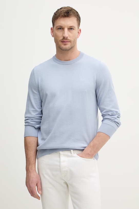 BOSS sweter bawełniany Upacas-L bawełna fioletowy 50556344