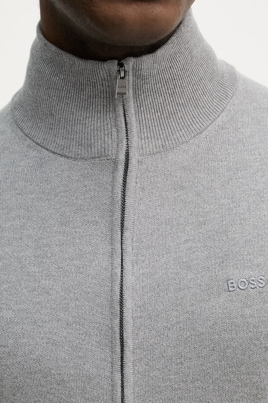 BOSS kardigan bawełniany Upalano-L 50556345 szary